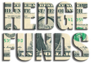 Hedge Fund - type of financial institutions. US Dollar texture. 3D illustration.