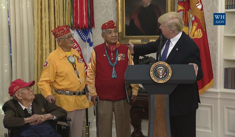 Trump Honors Navajo Code Talkers, Derides Sen. Warren Pocahontas