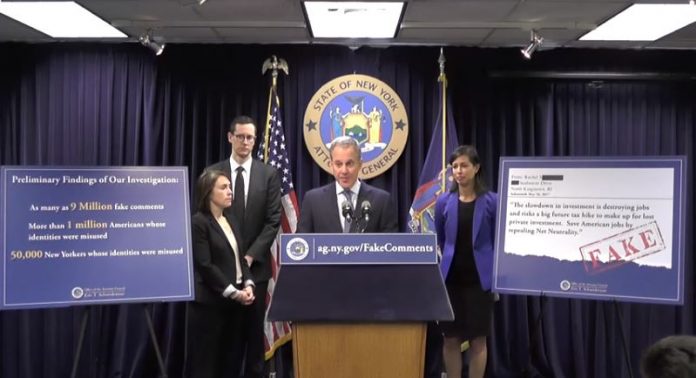 New York AG on FCC Net Neutrality Fake Comments