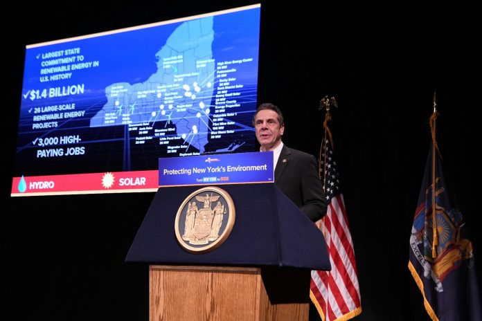 New York Gov. Cuomo talks about offshore drilling, renewable energy