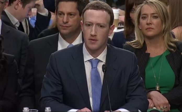 Facebook CEO Mark Zuckerberg at congressional hearing