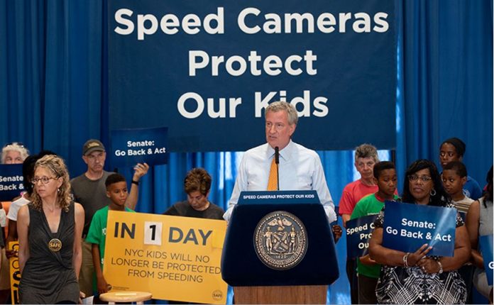 NYC speed camera program--Mayor Bill de Blasio