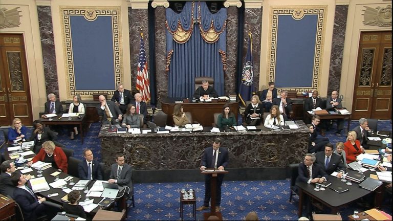Democrats stifled at Trump’s “trumped up” impeachment trial
