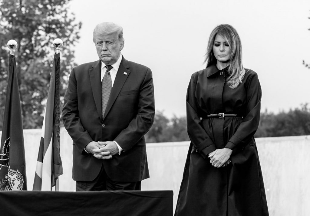 Pres. Donald Trump and First Lady Melania Trump Praying