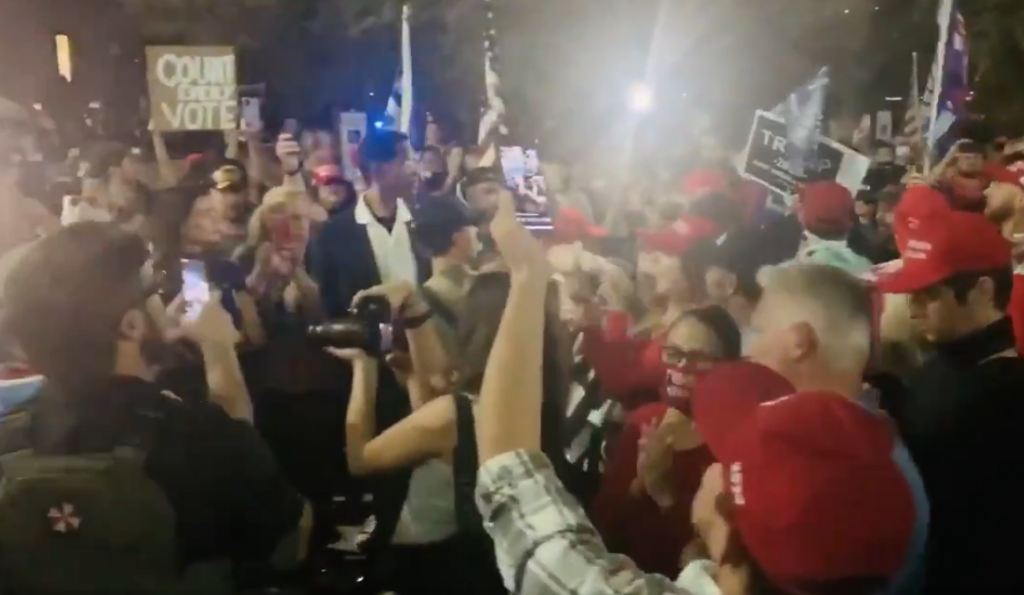 rump supporters protest count the votes