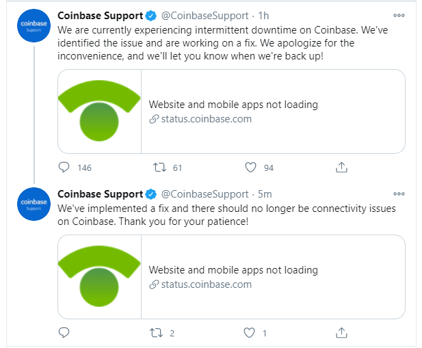 coinbase crashes again