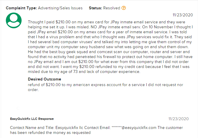 Complaint 2 against EasyQuickfix