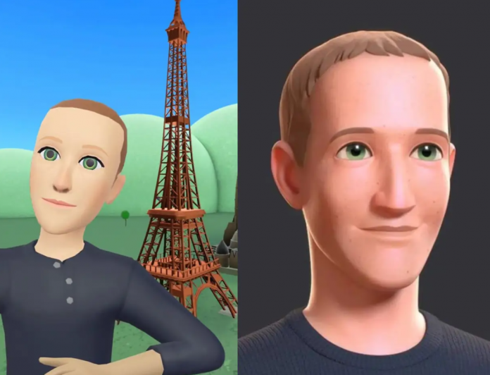 On the right the first version of Mark Zuckerberg's Avatar - On the left The Revamped version of Mark Zuckerberg's Avatar