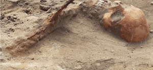 Female "vampire" with a sickle across her throat found in Pień, Poland. Mirosław Blicharski