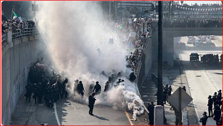 Anti-ICE Rioters Clash with LAPD in Downtown Los Angeles, National Guard Deployed