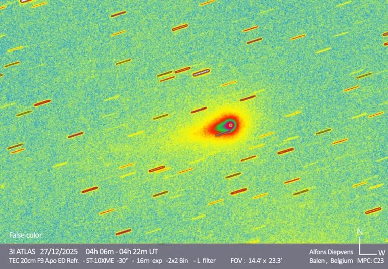 New Image of 3I/ATLAS Reveals A Long, Rigid Structured Sunward-Facing Jet That’s Pointing The Wrong Way – And Staying There