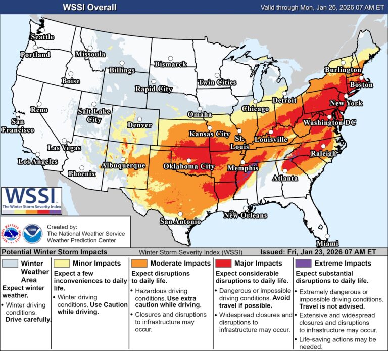 Winter Storm Emergency Unfolds As WSSI Signals Major Disruptions Across Half The Nation