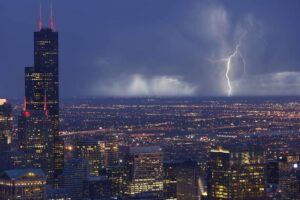 Severe thunderstorms hit Chicago