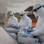 Health workers responding to the Congo Ebola outbreak during the Trump Ebola funding request.