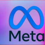 Meta branding: blue looping symbol above the word Meta on a purple-pink gradient background
