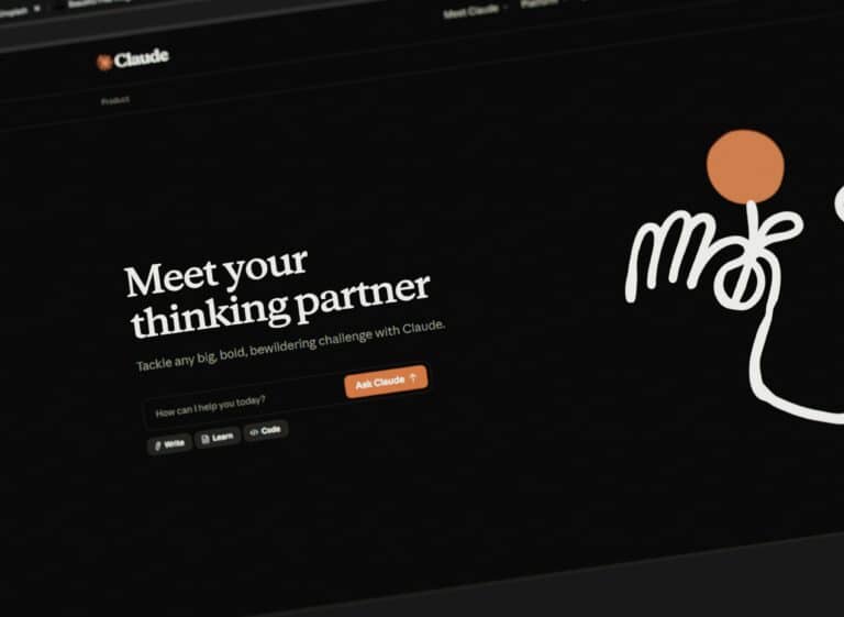 Claude AI interface showing "Meet your thinking partner". Anthropic's assistant remains available after the U.S. government suspended Fable 5 and Mythos 5