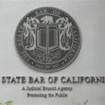 Seal of the State Bar of California featuring a shield with scales and a book, with the text 'The State Bar of California' beneath.
