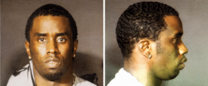Mugshot pair: man facing forward (left) and in profile (right) with neutral expression; brown background.
