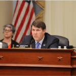 House Budget Committee Chairman Jodey Arrington sits at the committee dais as Republicans prepare a $95 billion reconciliation push.