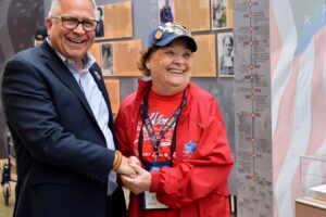 House Veterans’ Affairs Committee Chairman Mike Bost stands with a veteran as Congress considers H.R. 9237 and changes to veterans’ benefits.