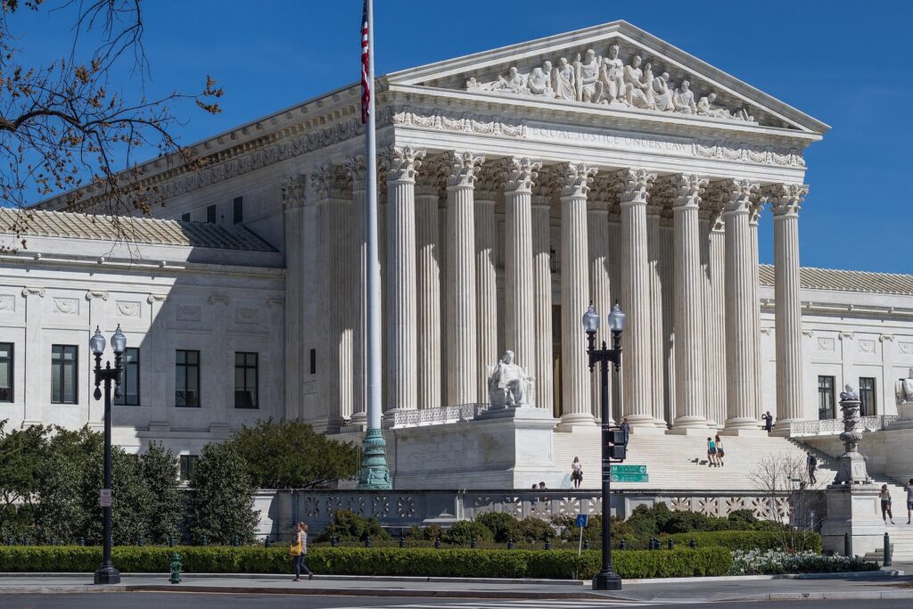 The U.S. Supreme Court building, where justices denied Trump’s rehearing petition in the E. Jean Carroll case