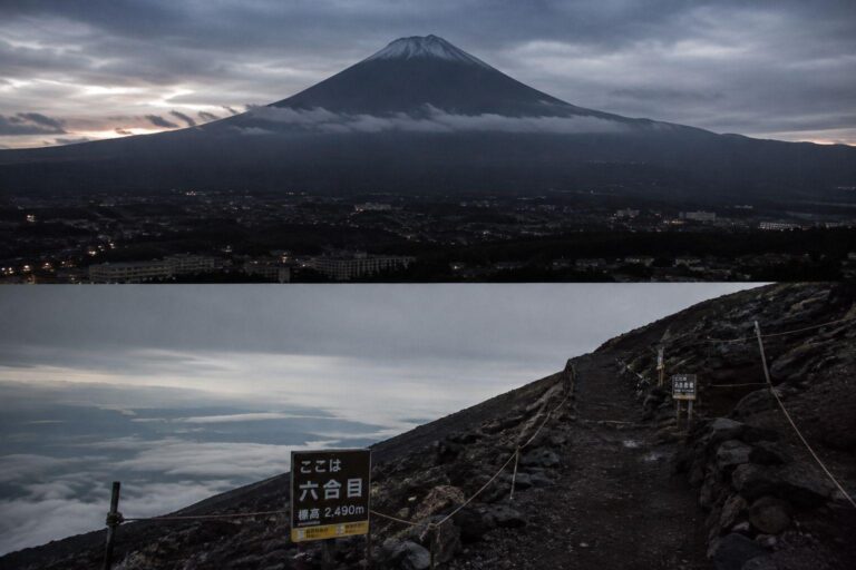 boy left on mount fuji
