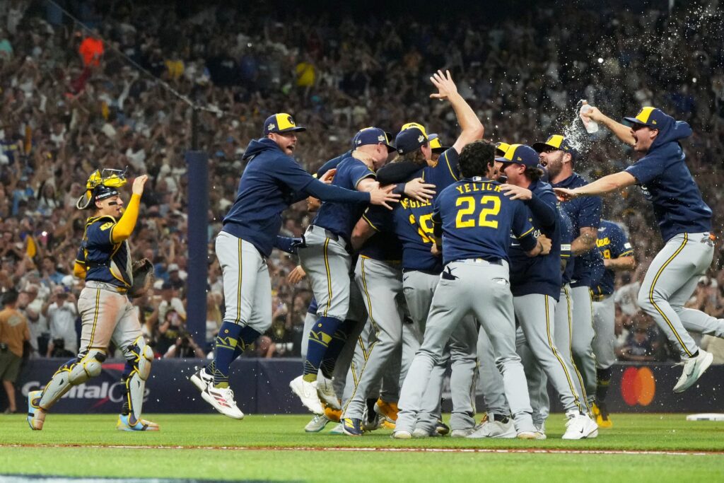 Brewers win World Series: Milwaukee players celebrate their first championship after defeating Tampa Bay in Game 5.