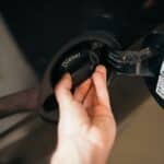 A person opens a diesel fuel cap in this April 2020 file photo.