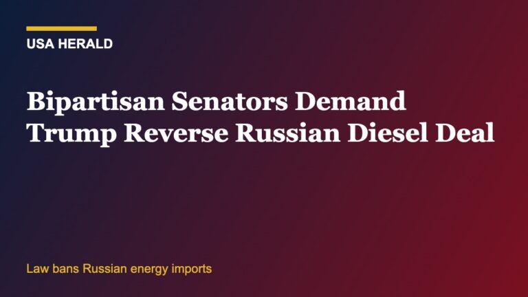 USA Herald graphic: bipartisan senators oppose Russian diesel purchase