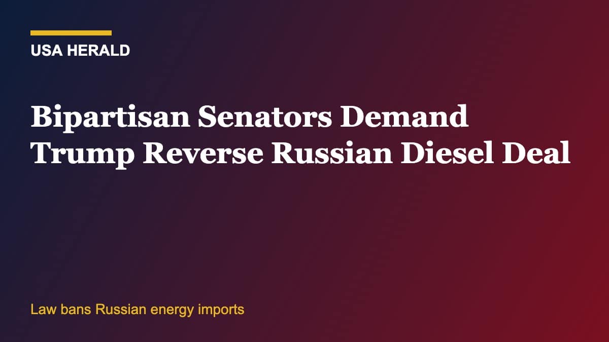 USA Herald graphic: bipartisan senators oppose Russian diesel purchase